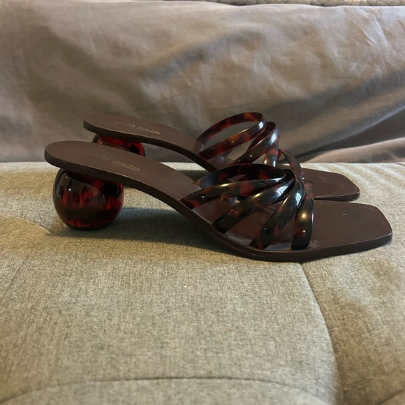 Cult Gaia Jennee Tortoise Four-Band Mule Sandal Heel - Picture 2 of 9